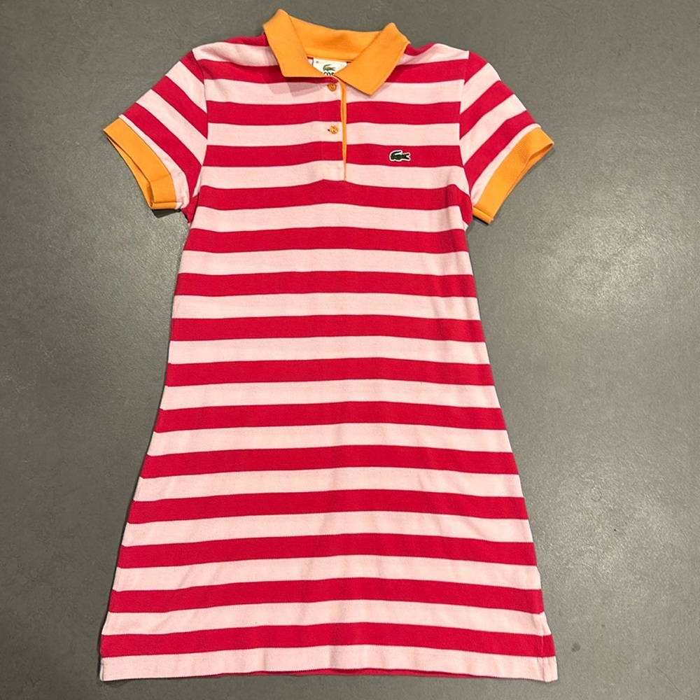 EUC striped Lacoste girls polo dress size 16
